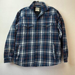 Ariat jacket shacket Men L blue red plaid quilted insulated 10037347
